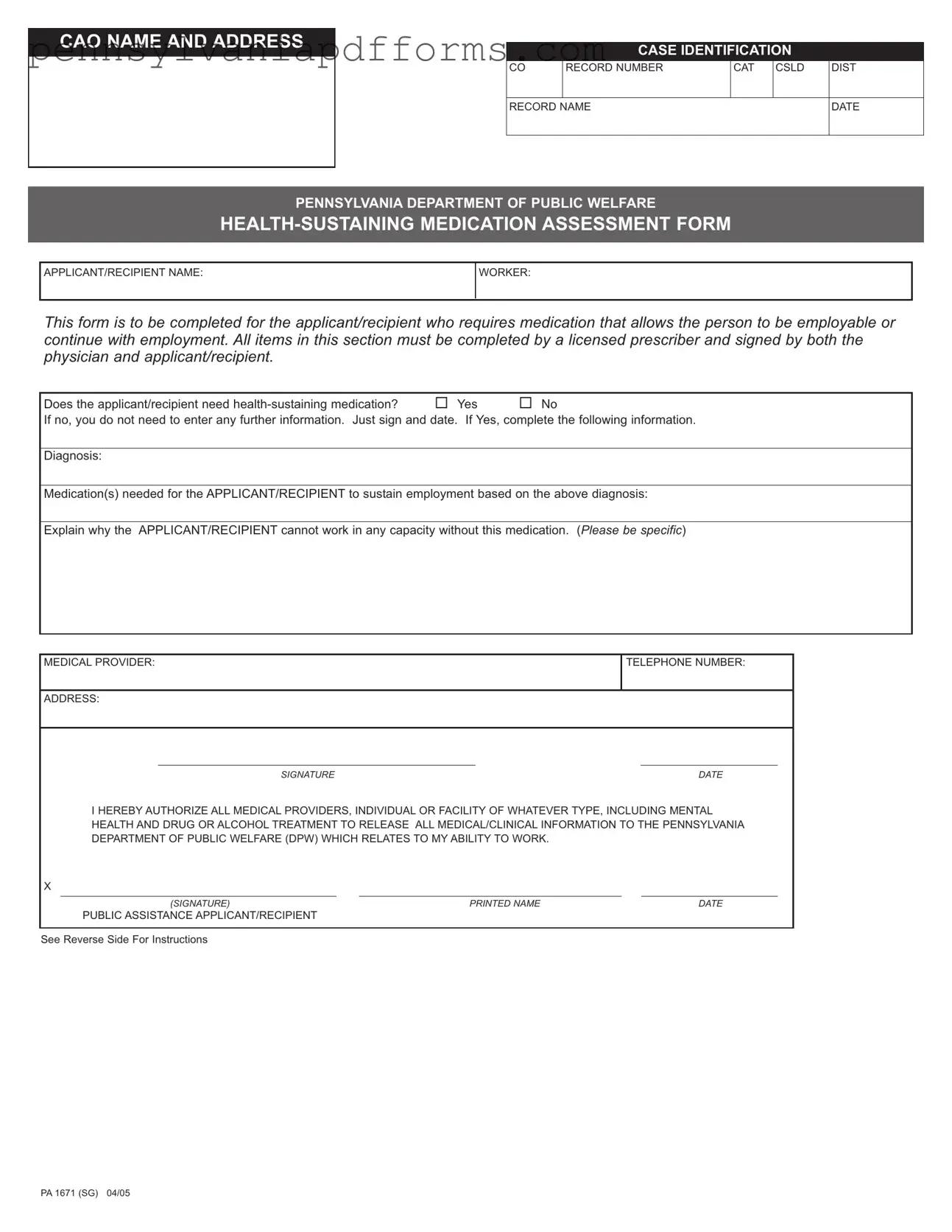 Pa 1671 Form