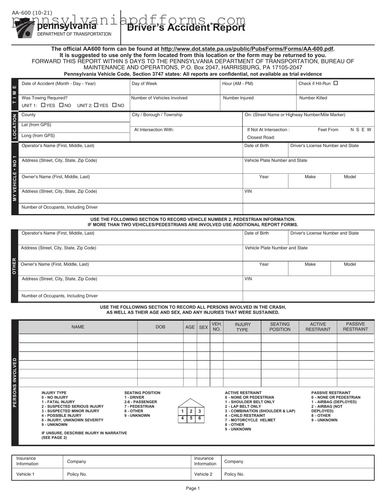 Pa Aa 600 Form