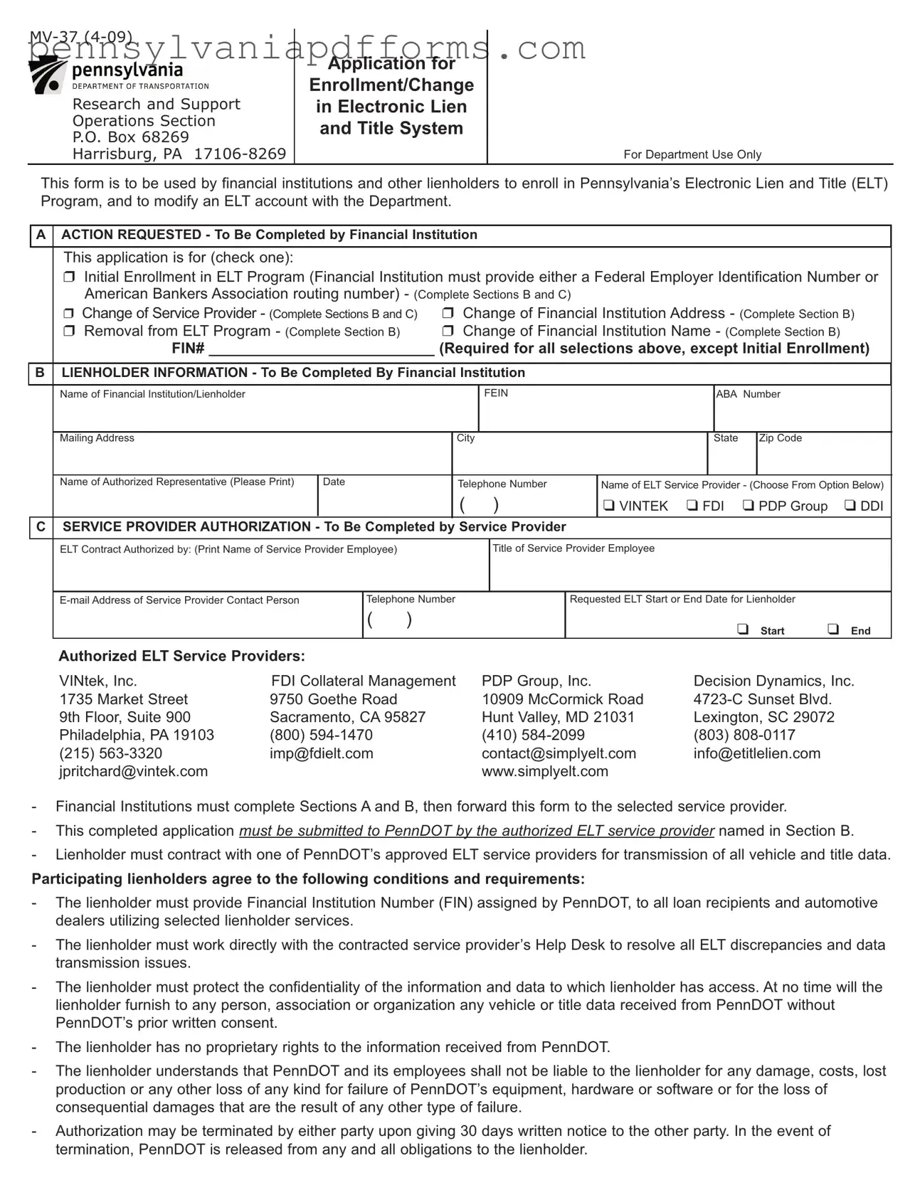 Pennsylvania Mv 37 Form