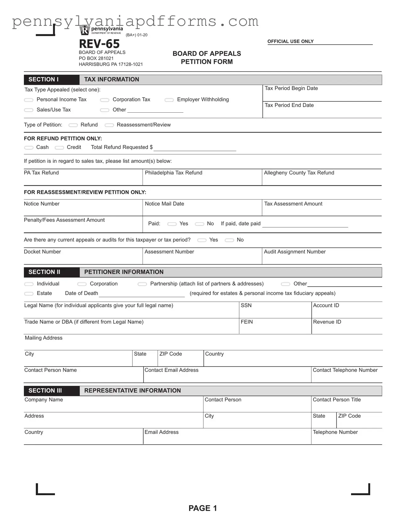 Pennsylvania Form