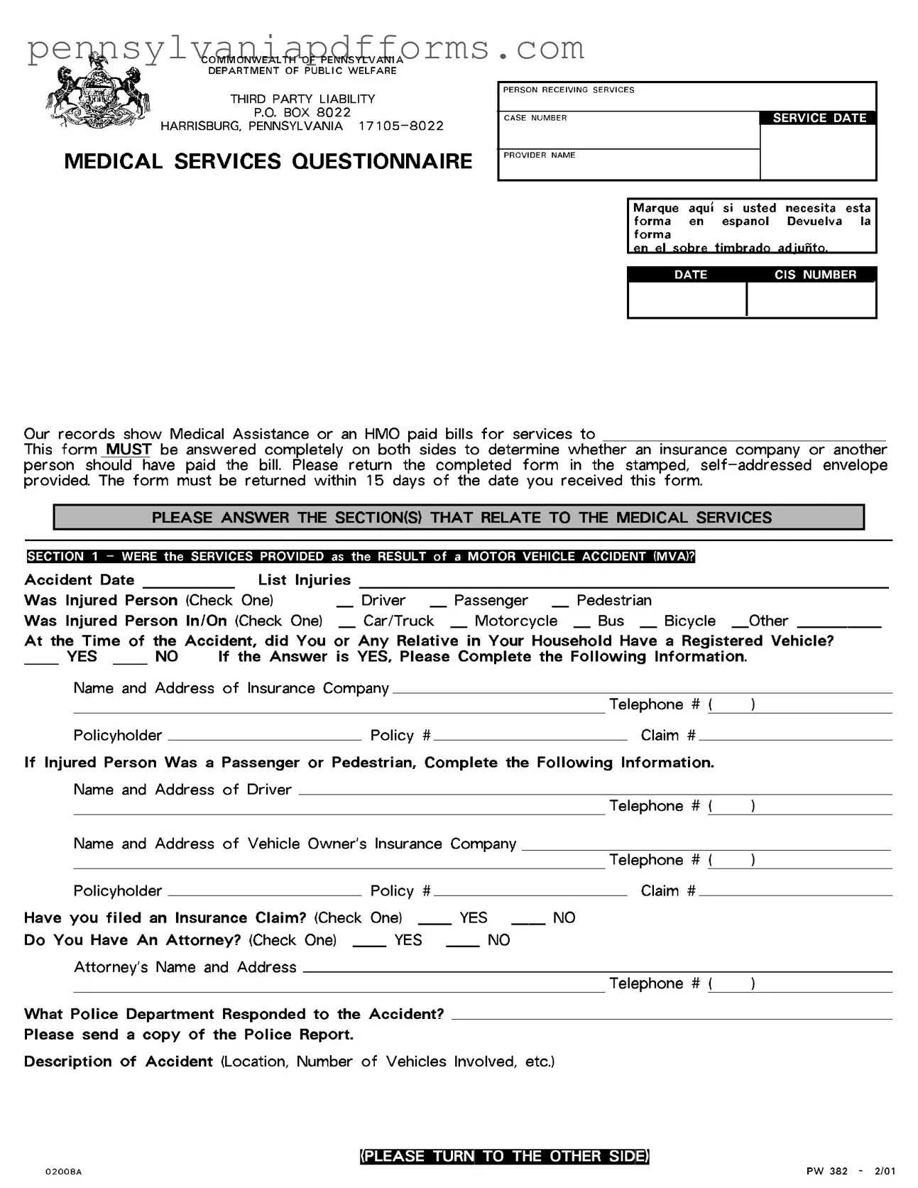 Pw 382 Pennsylvania Form