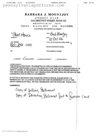 Docketing Statement Civil Pennsylvania Form