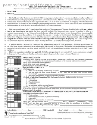 Pa Disclosure Form