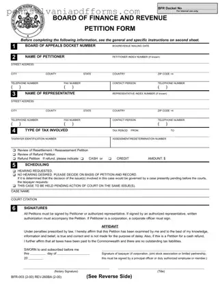 Pennsylvania Bfr 003 Form