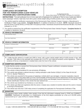 Pennsylvania Mv 9 Form